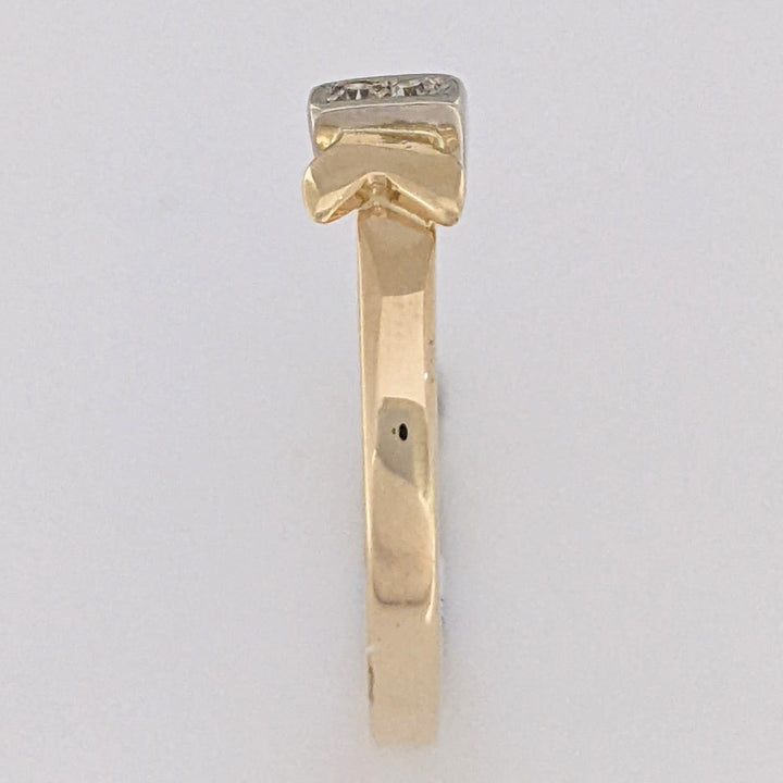 14K DIAMOND ROUND (2) ARROW ESTATE RING 2.3 GRAMS