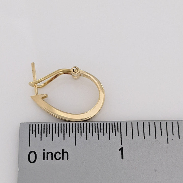 14K SAPPHIRE ROUND (6) DIAMOND ROUND (6) .18 DIAMOND TOTAL WEIGHT ESTATE CHANNEL HOOP EARRINGS 4.3 GRAMS