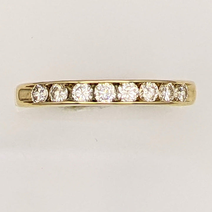 14K .47 CARAT TOTAL WEIGHT SI1 H DIAMOND ROUND (8) ESTATE CHANNEL SET BAND 1.9 GRAMS