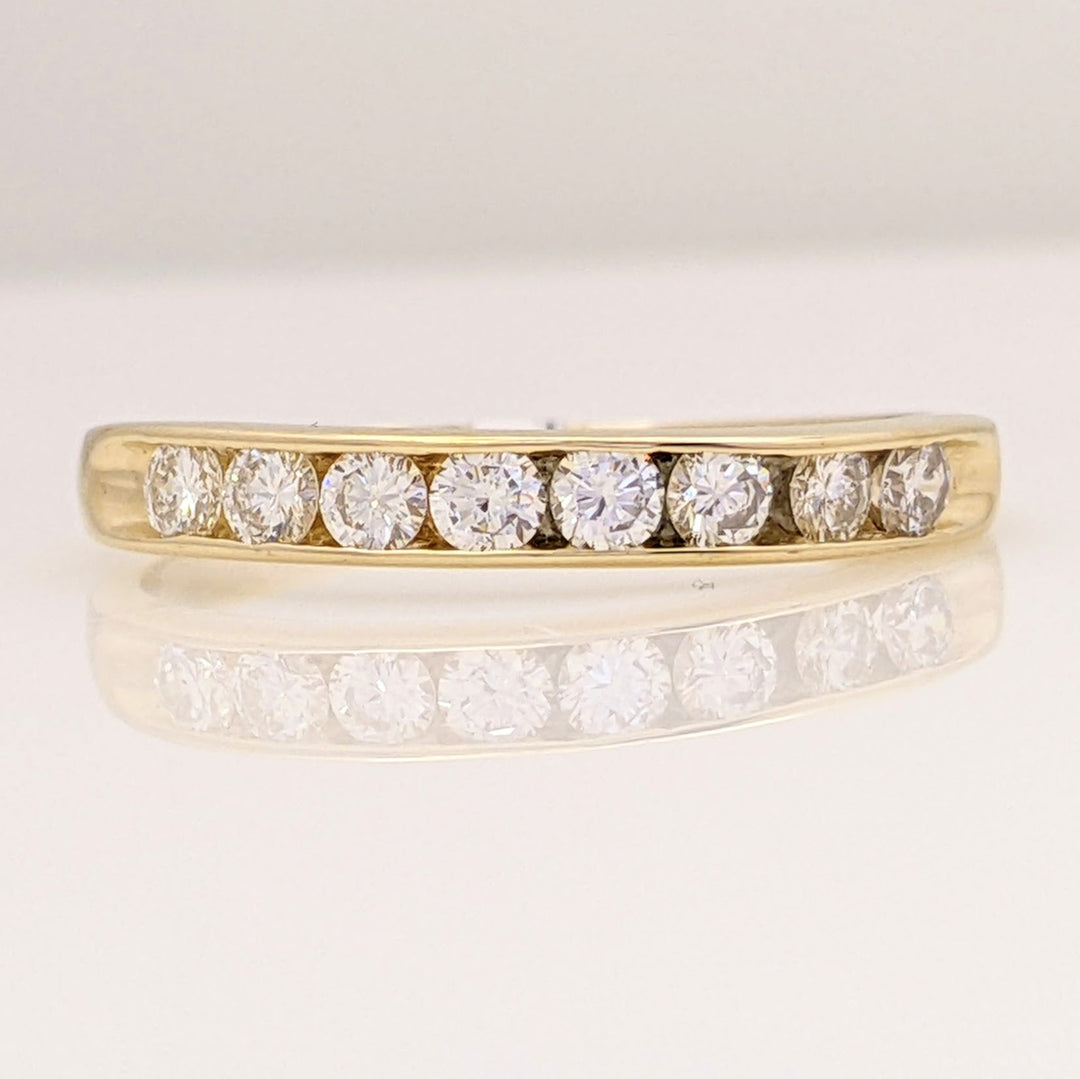14K .47 CARAT TOTAL WEIGHT SI1 H DIAMOND ROUND (8) ESTATE CHANNEL SET BAND 1.9 GRAMS