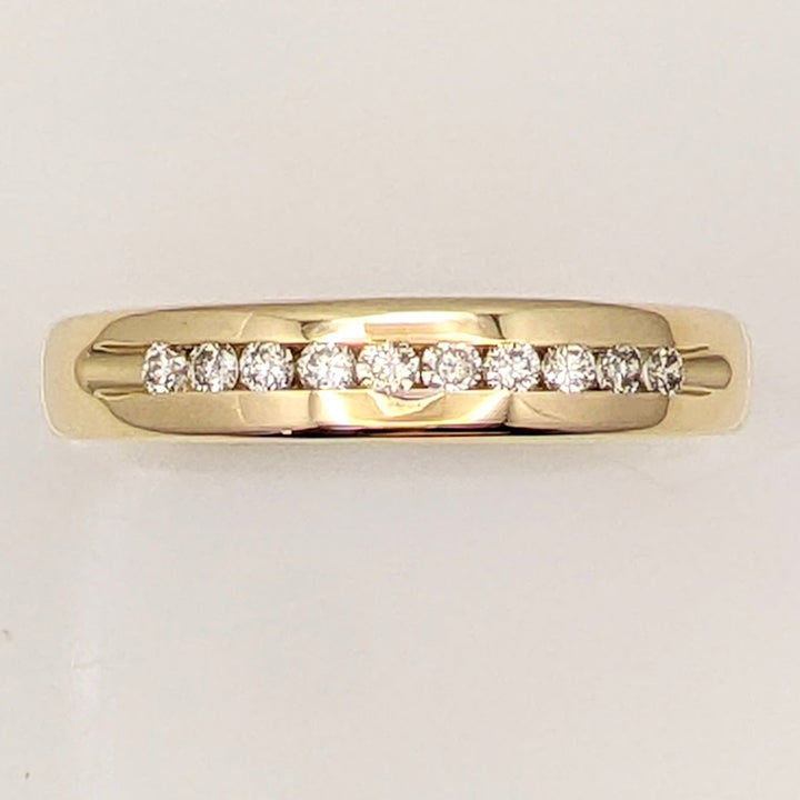 14K .25 CARAT TOTAL WEIGHT SI2 I DIAMOND ROUND (10) ESTATE CHANNEL SET BAND 4.0 GRAMS