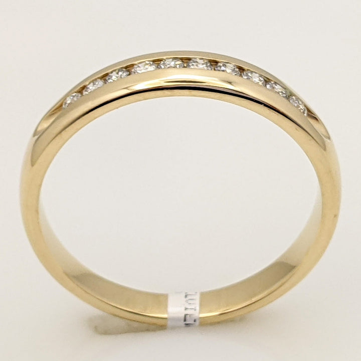 14K .25 CARAT TOTAL WEIGHT SI2 I DIAMOND ROUND (10) ESTATE CHANNEL SET BAND 4.0 GRAMS