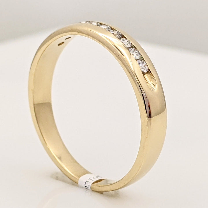 14K .25 CARAT TOTAL WEIGHT SI2 I DIAMOND ROUND (10) ESTATE CHANNEL SET BAND 4.0 GRAMS