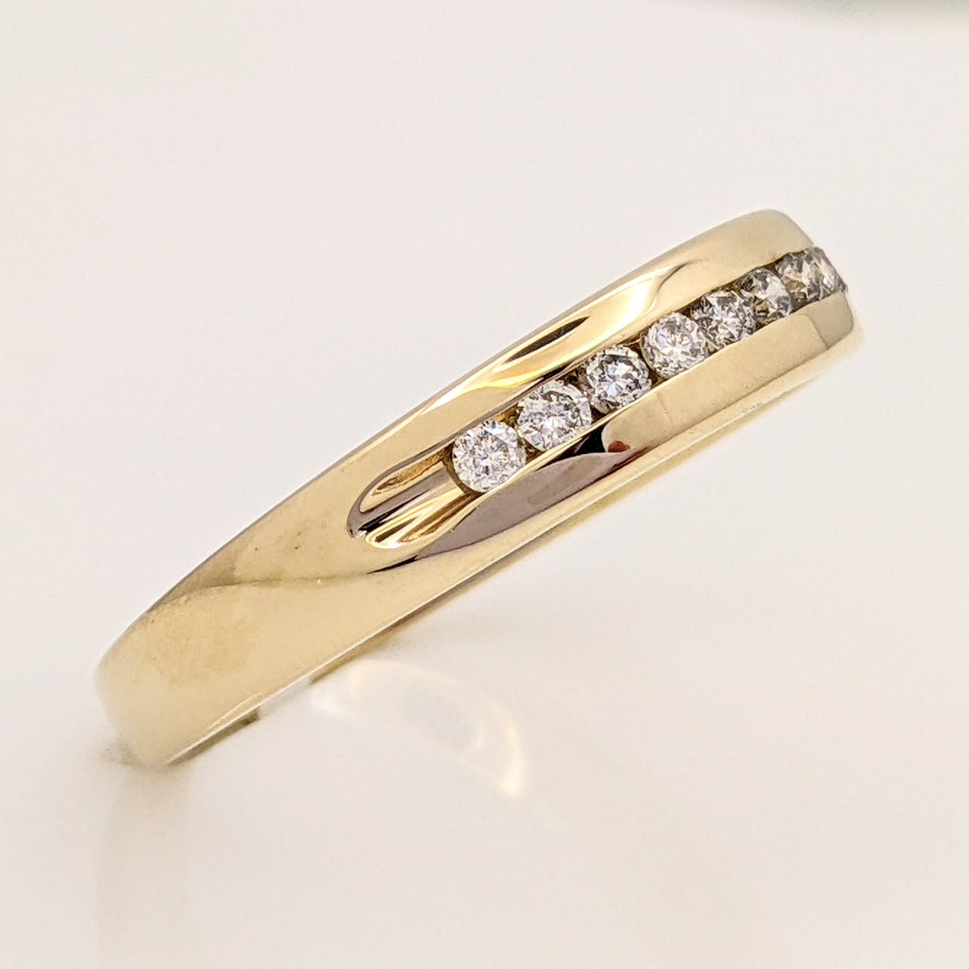 14K .25 CARAT TOTAL WEIGHT SI2 I DIAMOND ROUND (10) ESTATE CHANNEL SET BAND 4.0 GRAMS
