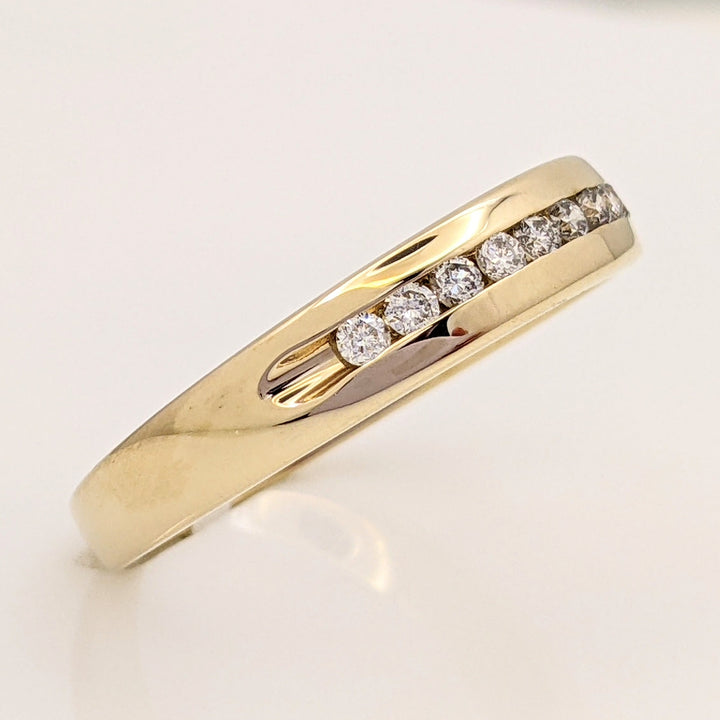 14K .25 CARAT TOTAL WEIGHT SI2 I DIAMOND ROUND (10) ESTATE CHANNEL SET BAND 4.0 GRAMS