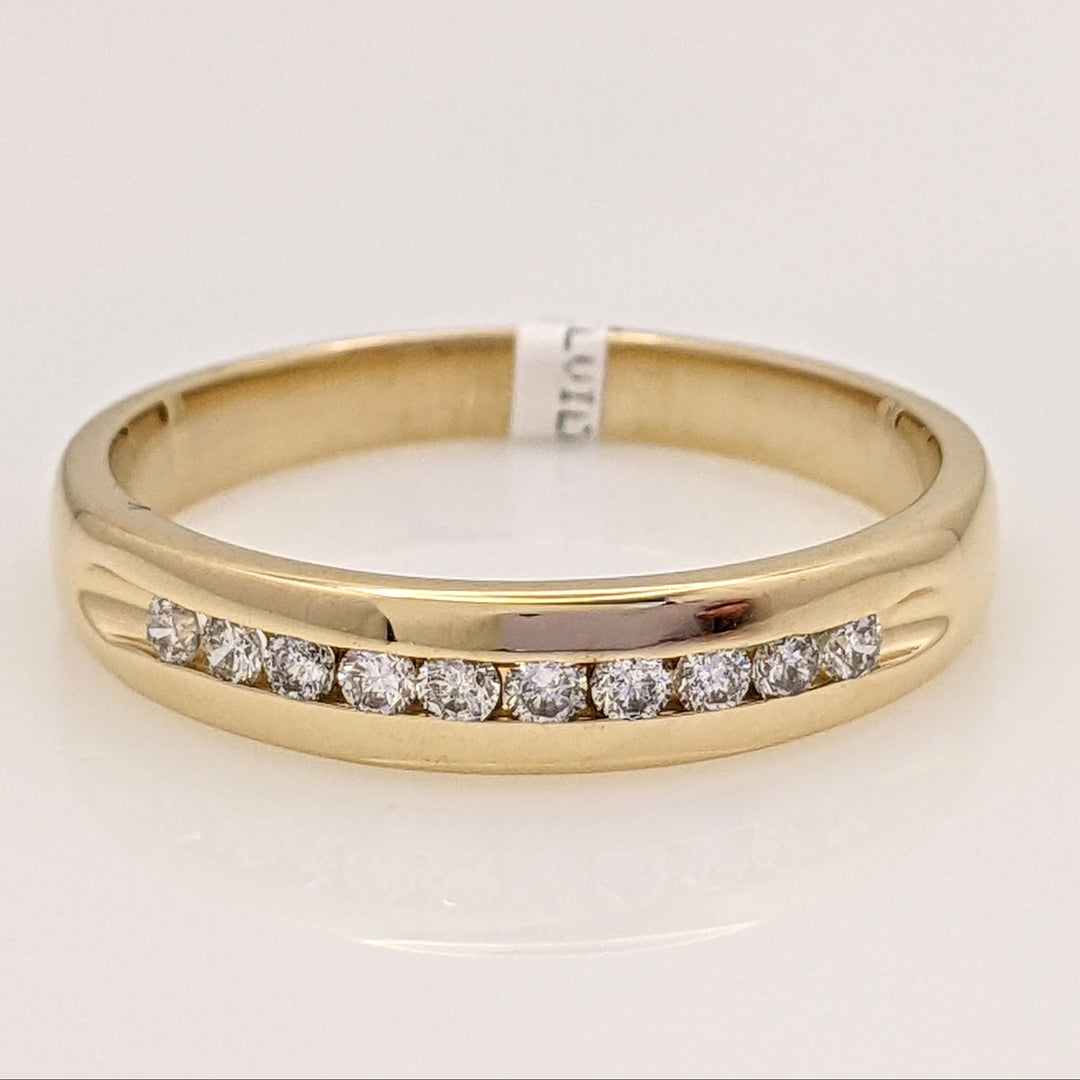 14K .25 CARAT TOTAL WEIGHT SI2 I DIAMOND ROUND (10) ESTATE CHANNEL SET BAND 4.0 GRAMS