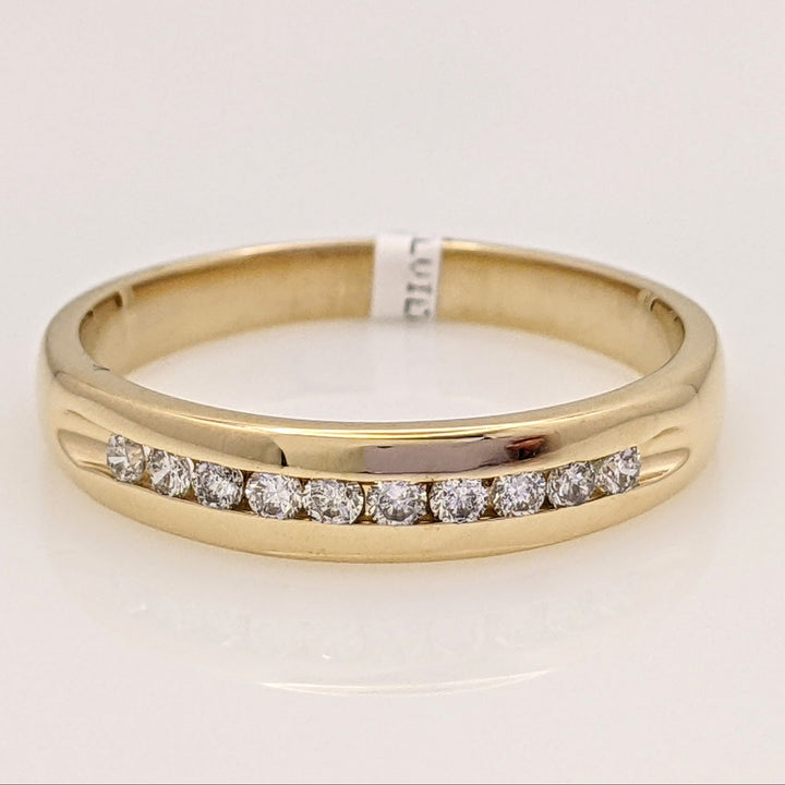 14K .25 CARAT TOTAL WEIGHT SI2 I DIAMOND ROUND (10) ESTATE CHANNEL SET BAND 4.0 GRAMS