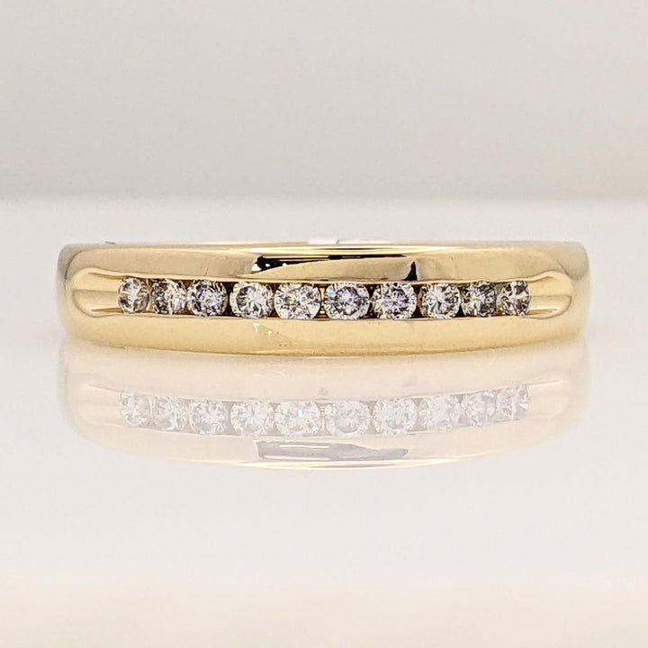 14K .25 CARAT TOTAL WEIGHT SI2 I DIAMOND ROUND (10) ESTATE CHANNEL SET BAND 4.0 GRAMS