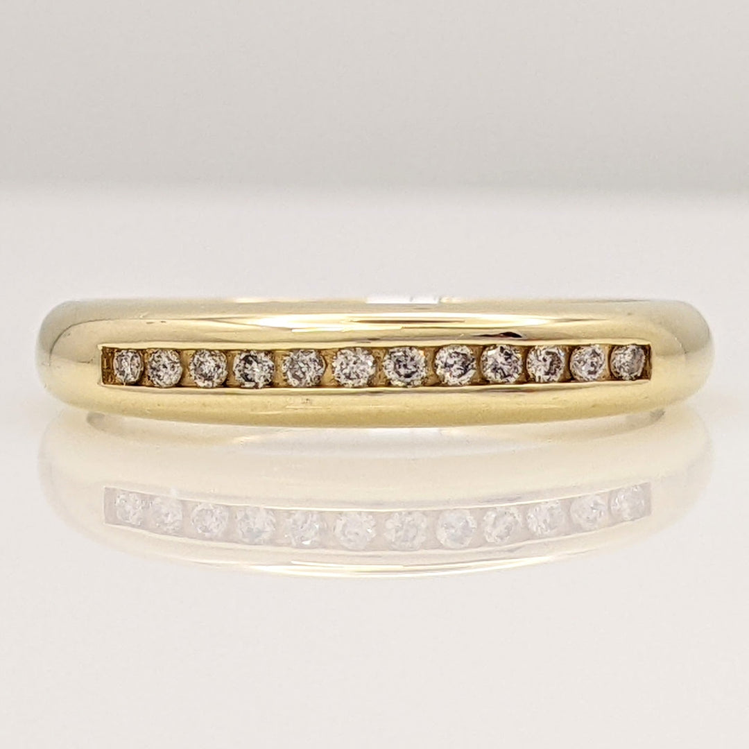 14K .10 CARAT TOTAL WEIGHT I1 I DIAMOND ROUND (12) ESTATE CHANNEL SET BAND 2.9 GRAMS