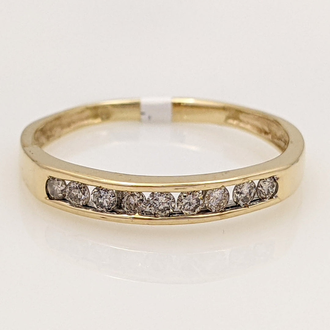 10K .23 CARAT TOTAL WEIGHT I1 J DIAMOND ROUND (9) ESTATE CHANNEL BAND 1.4 GRAMS