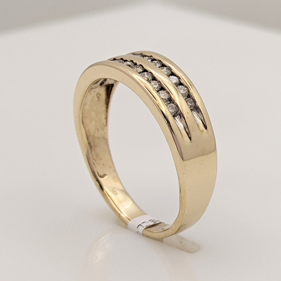 10K .25 CARAT TOTAL WEIGHT SI2 J DIAMOND ROUND (22) 2-ROW ESTATE CHANNEL BAND 2.5 GRAMS