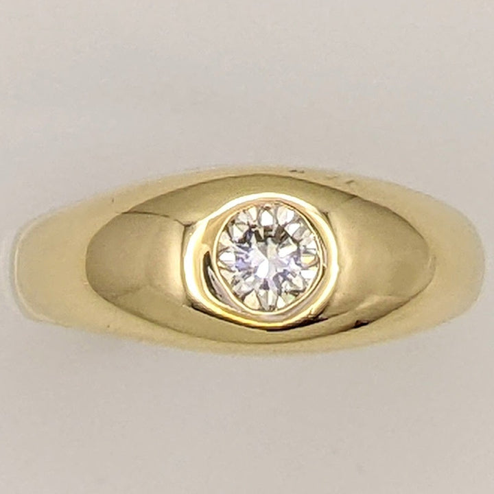 14K .44 CARAT TOTAL WEIGHT VS2 I ROUND DIAMOND BEZEL SET ESTATE RING 8.8 GRAMS