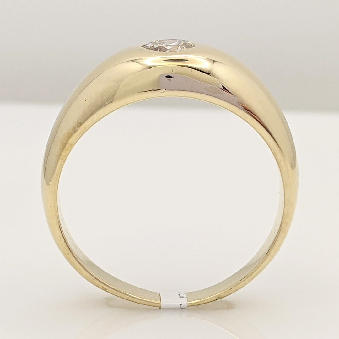 14K .44 CARAT TOTAL WEIGHT VS2 I ROUND DIAMOND BEZEL SET ESTATE RING 8.8 GRAMS