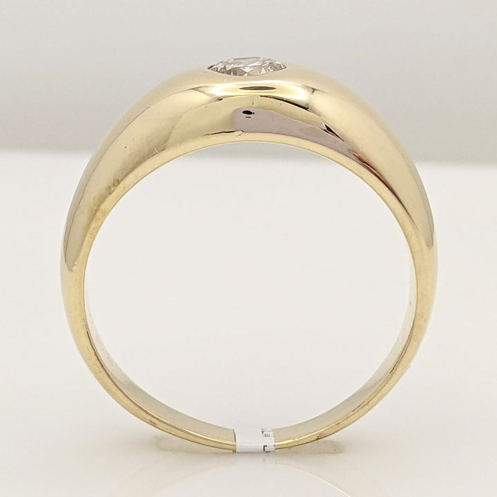 14K .44 CARAT TOTAL WEIGHT VS2 I ROUND DIAMOND BEZEL SET ESTATE RING 8.8 GRAMS