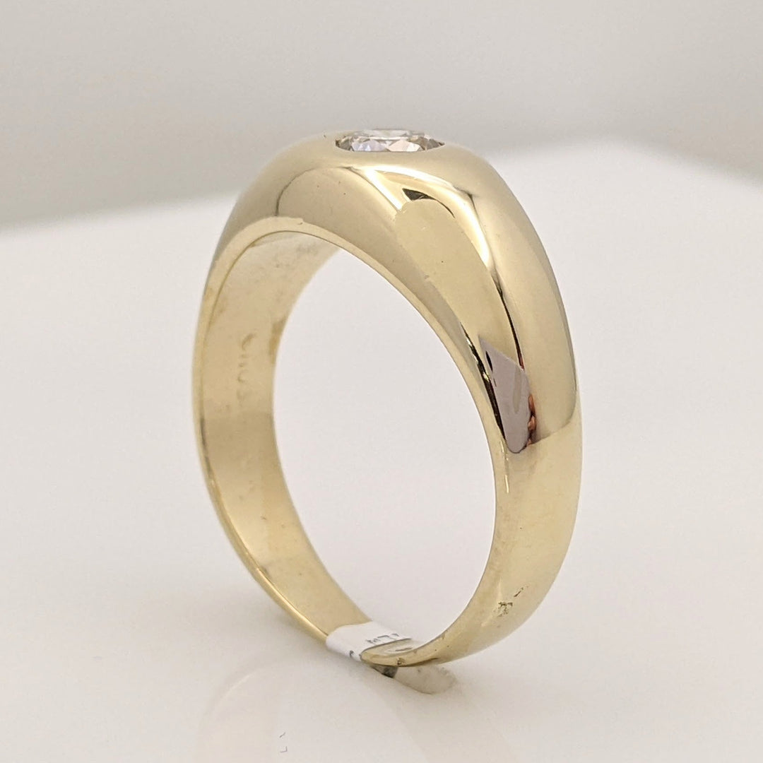 14K .44 CARAT TOTAL WEIGHT VS2 I ROUND DIAMOND BEZEL SET ESTATE RING 8.8 GRAMS