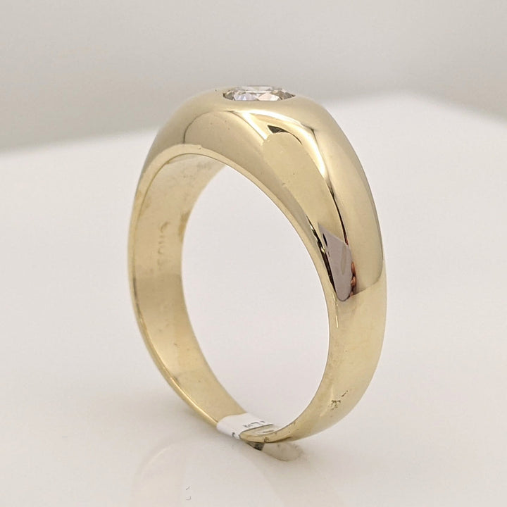 14K .44 CARAT TOTAL WEIGHT VS2 I ROUND DIAMOND BEZEL SET ESTATE RING 8.8 GRAMS