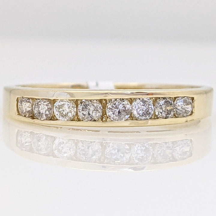 14K .24 CARAT TOTAL WEIGHT I1 I DIAMOND ROUND (8) ESTATE CHANNEL BAND 1.7 GRAMS