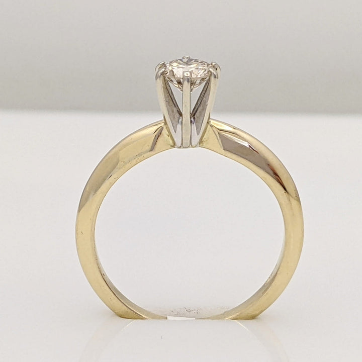 14K .34 CARAT TOTAL VS H DIAMOND ROUND MODERN CUT SOLITAIRE ESTATE RING 2.2 GRAMS