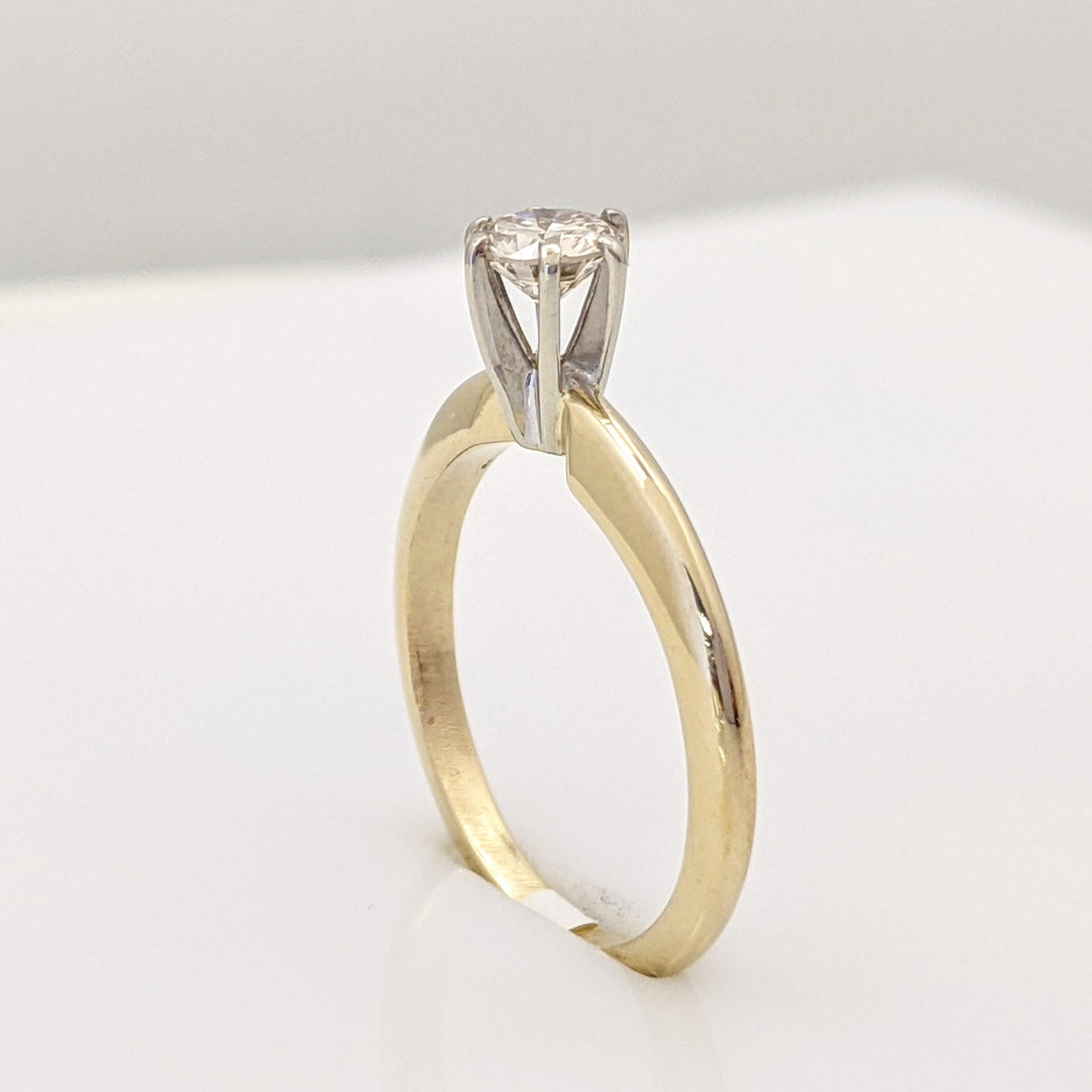 14K .34 CARAT TOTAL VS H DIAMOND ROUND MODERN CUT SOLITAIRE ESTATE RING 2.2 GRAMS