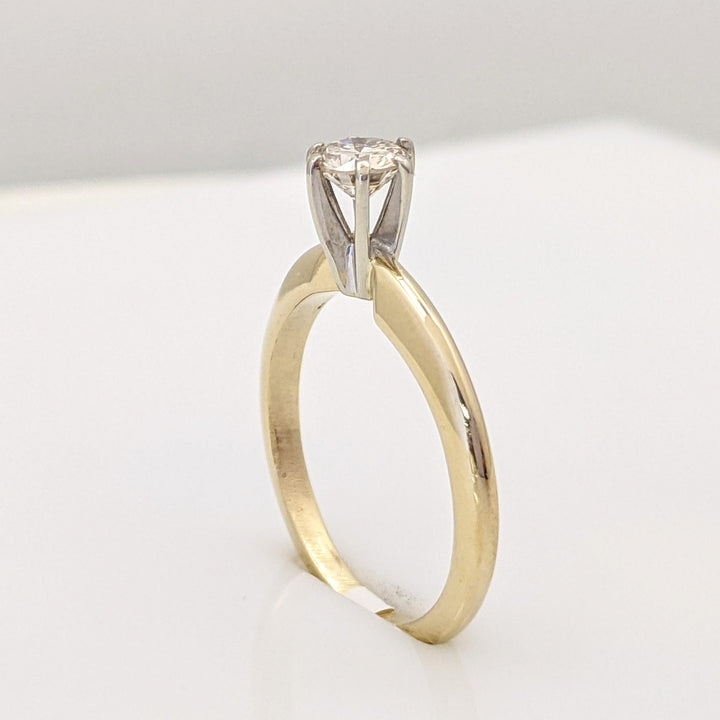14K .34 CARAT TOTAL VS H DIAMOND ROUND MODERN CUT SOLITAIRE ESTATE RING 2.2 GRAMS