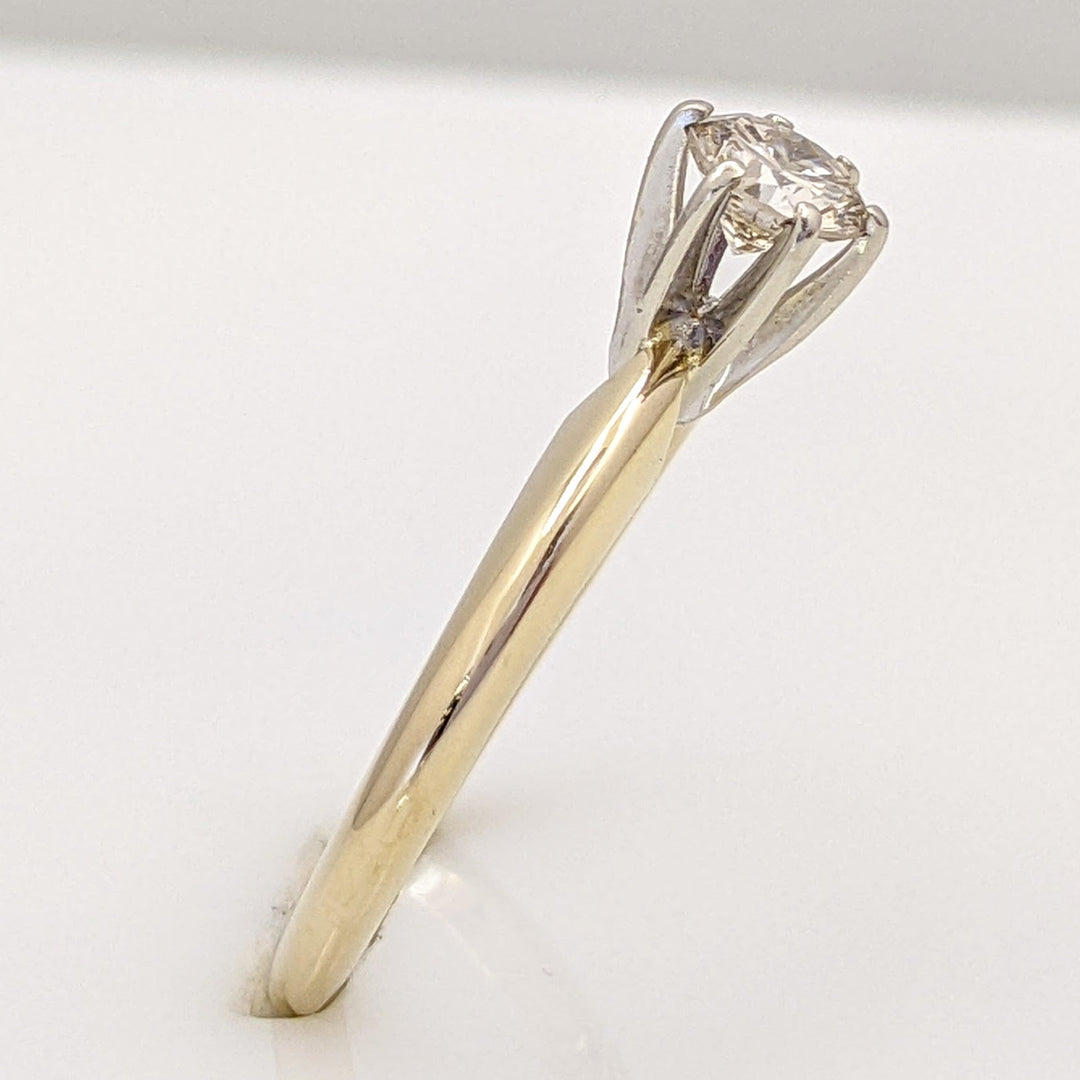14K .34 CARAT TOTAL VS H DIAMOND ROUND MODERN CUT SOLITAIRE ESTATE RING 2.2 GRAMS
