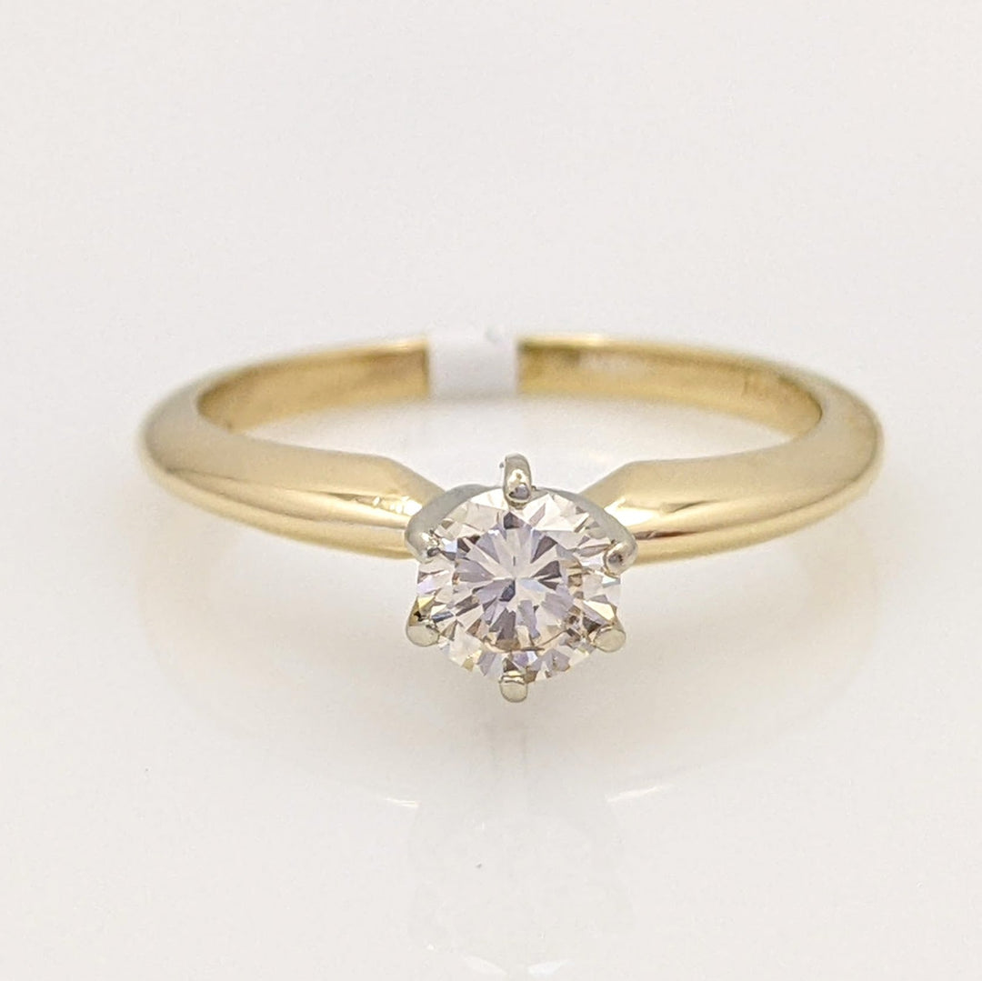 14K .34 CARAT TOTAL VS H DIAMOND ROUND MODERN CUT SOLITAIRE ESTATE RING 2.2 GRAMS
