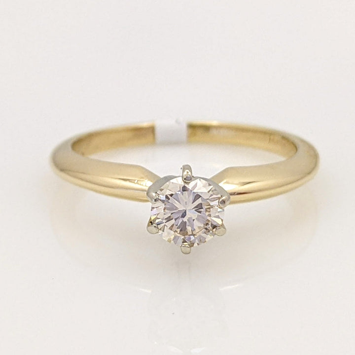 14K .34 CARAT TOTAL VS H DIAMOND ROUND MODERN CUT SOLITAIRE ESTATE RING 2.2 GRAMS