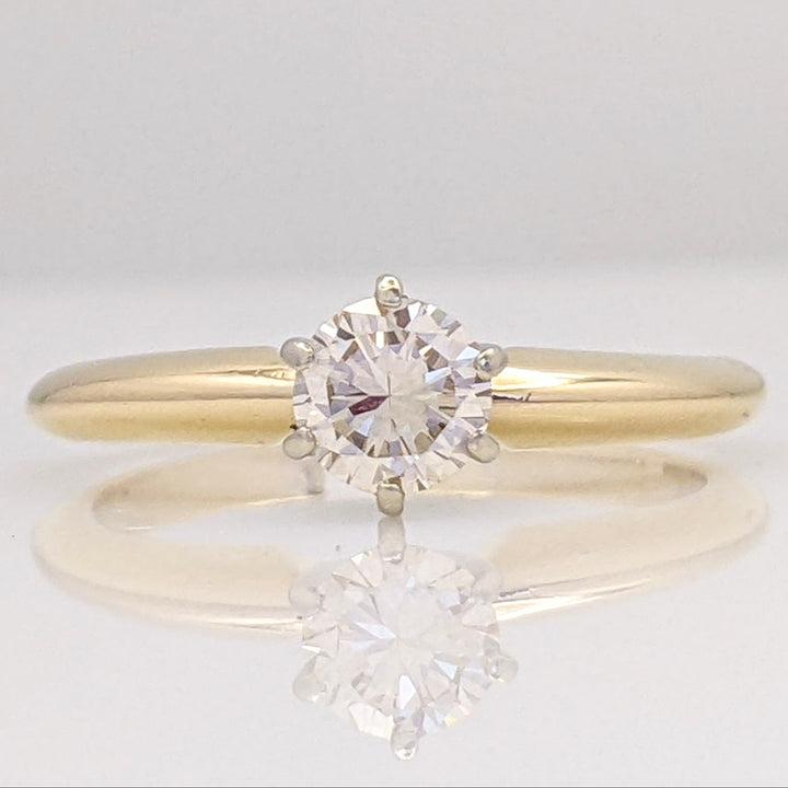 14K .34 CARAT TOTAL VS H DIAMOND ROUND MODERN CUT SOLITAIRE ESTATE RING 2.2 GRAMS