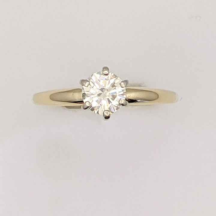 14K .46 CARAT TOTAL SI2 K DIAMOND ROUND 6-PRONG SOLITARE ESTATE RING 1.4 GRAMS