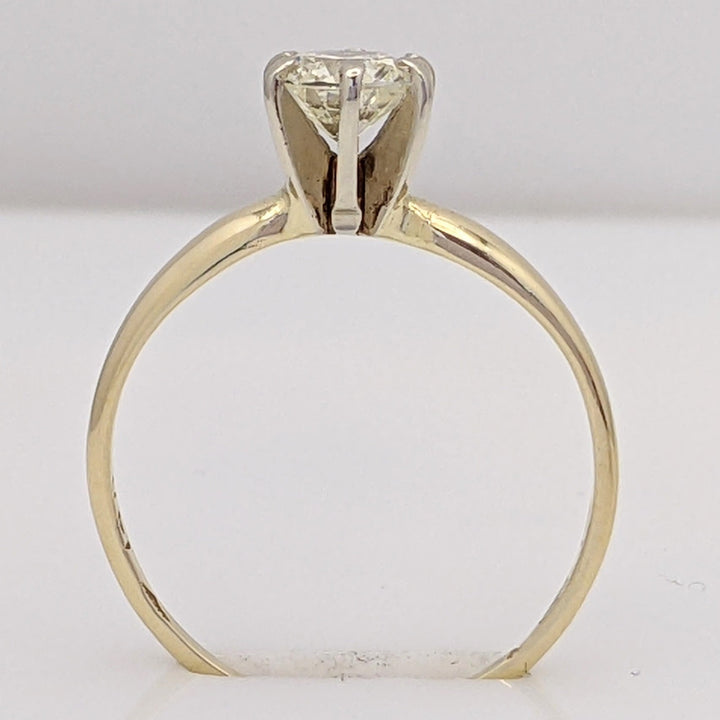 14K .46 CARAT TOTAL SI2 K DIAMOND ROUND 6-PRONG SOLITARE ESTATE RING 1.4 GRAMS