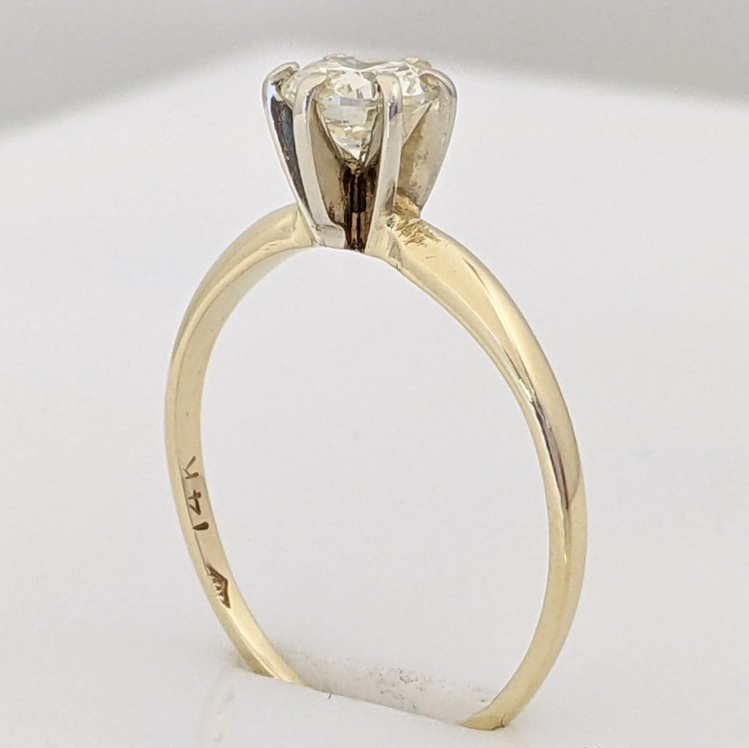 14K .46 CARAT TOTAL SI2 K DIAMOND ROUND 6-PRONG SOLITARE ESTATE RING 1.4 GRAMS