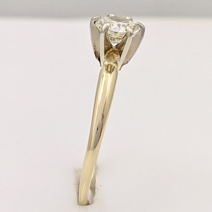 14K .46 CARAT TOTAL SI2 K DIAMOND ROUND 6-PRONG SOLITARE ESTATE RING 1.4 GRAMS