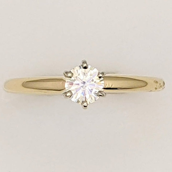 14K .34 CARAT TOTAL SI1 J DIAMOND ROUND 6-PRONG SOLITAIRE ESTATE RING 2.0 GRAMS