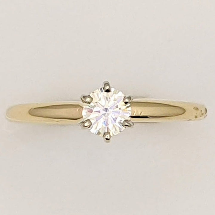 14K .41 CARAT TOTAL I1 G DIAMOND ROUND 6-PRONG SOLITARE ESTATE RING 2.1 GRAMS