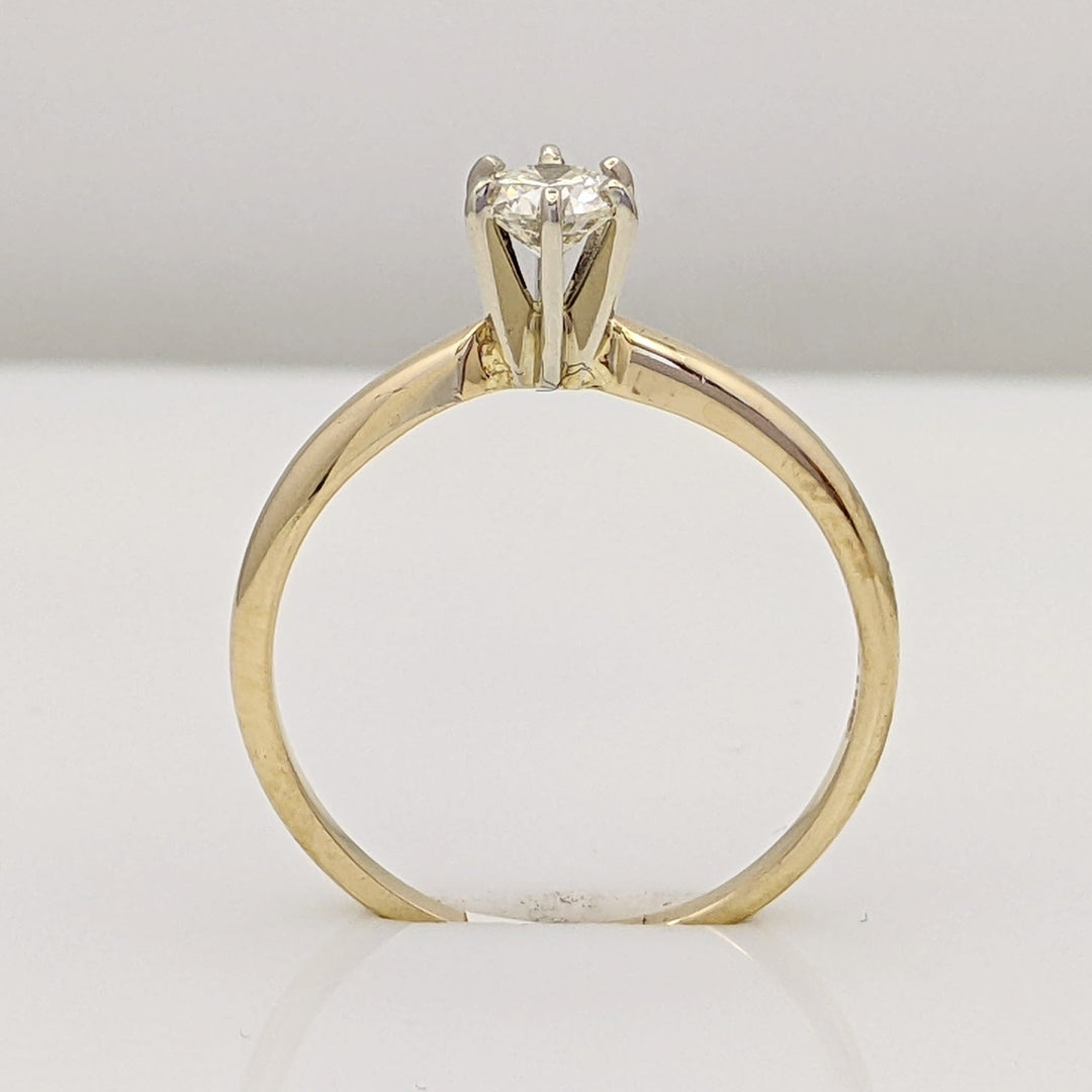 14K .34 CARAT TOTAL SI1 J DIAMOND ROUND 6-PRONG SOLITAIRE ESTATE RING 2.0 GRAMS