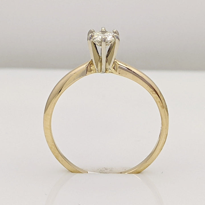 14K .34 CARAT TOTAL SI1 J DIAMOND ROUND 6-PRONG SOLITAIRE ESTATE RING 2.0 GRAMS