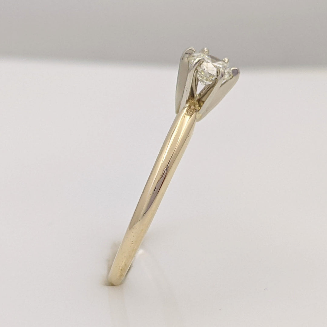 14K .34 CARAT TOTAL SI1 J DIAMOND ROUND 6-PRONG SOLITAIRE ESTATE RING 2.0 GRAMS
