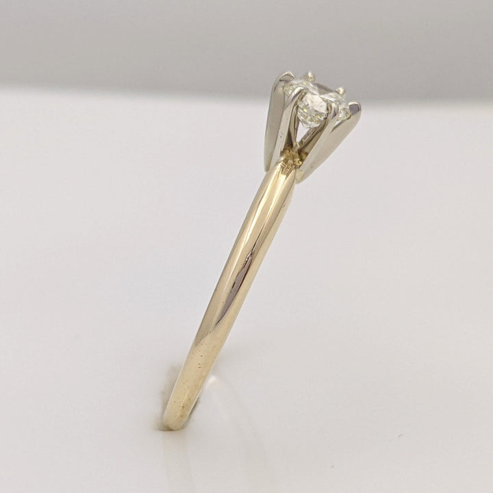 14K .34 CARAT TOTAL SI1 J DIAMOND ROUND 6-PRONG SOLITAIRE ESTATE RING 2.0 GRAMS