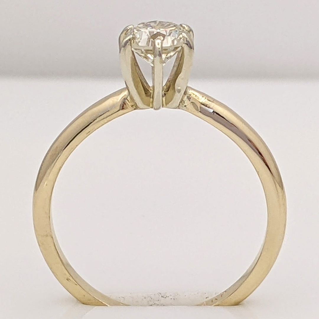 14K .38 CARAT TOTAL SI2 J DIAMOND ROUND 6-PRONG SOLITARE ESTATE RING 1.1 GRAMS