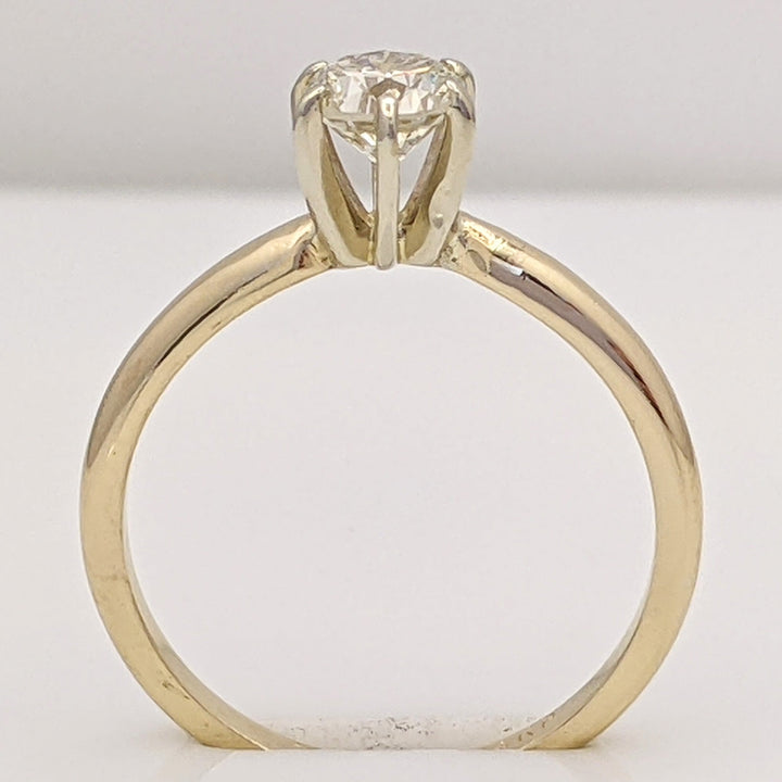 14K .38 CARAT TOTAL SI2 J DIAMOND ROUND 6-PRONG SOLITARE ESTATE RING 1.1 GRAMS
