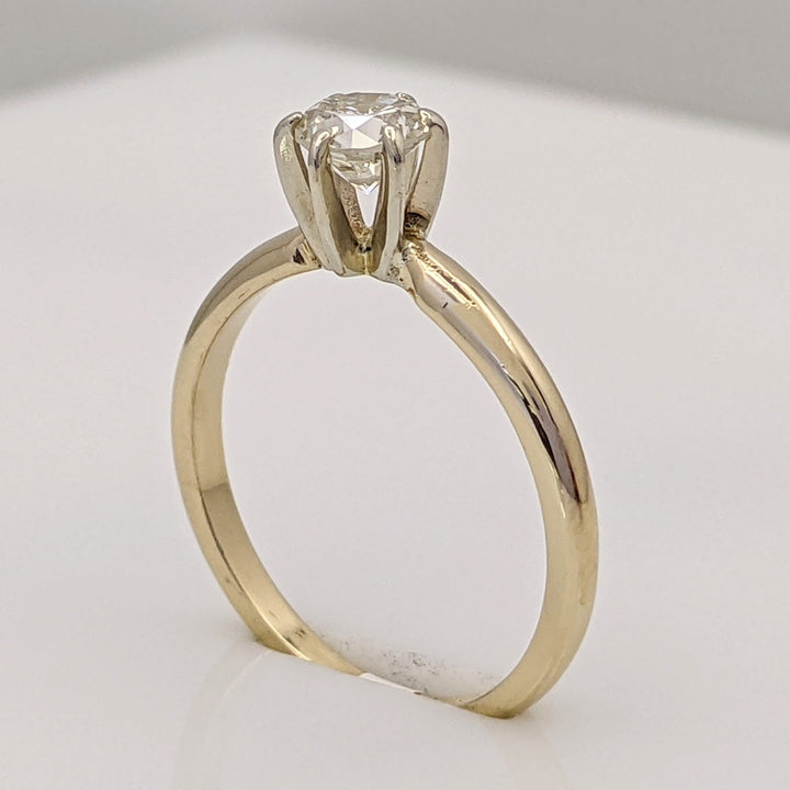 14K .38 CARAT TOTAL SI2 J DIAMOND ROUND 6-PRONG SOLITARE ESTATE RING 1.1 GRAMS