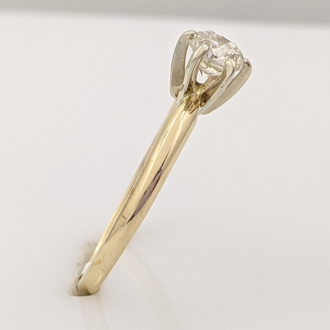 14K .38 CARAT TOTAL SI2 J DIAMOND ROUND 6-PRONG SOLITARE ESTATE RING 1.1 GRAMS