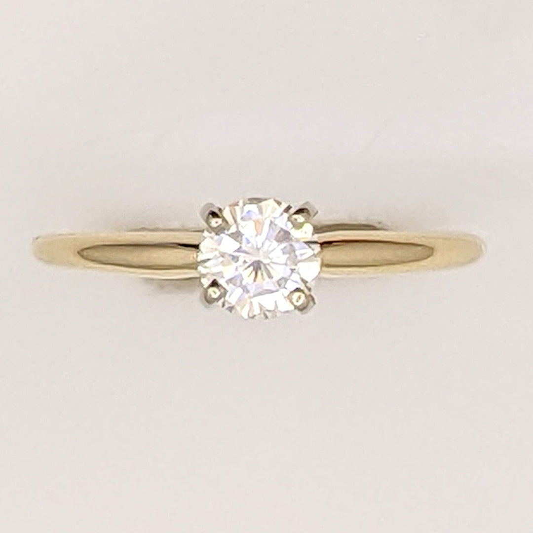 14K .38 CARAT TOTAL SI1 I DIAMOND ROUND SOLITAIRE ESTATE RING 1.6 GRAMS