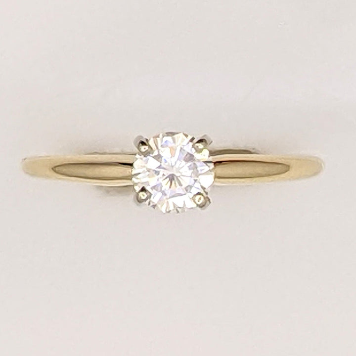 14K .38 CARAT TOTAL SI1 I DIAMOND ROUND SOLITAIRE ESTATE RING 1.6 GRAMS
