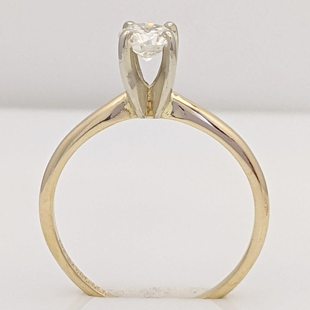 14K .38 CARAT TOTAL SI1 I DIAMOND ROUND SOLITAIRE ESTATE RING 1.6 GRAMS