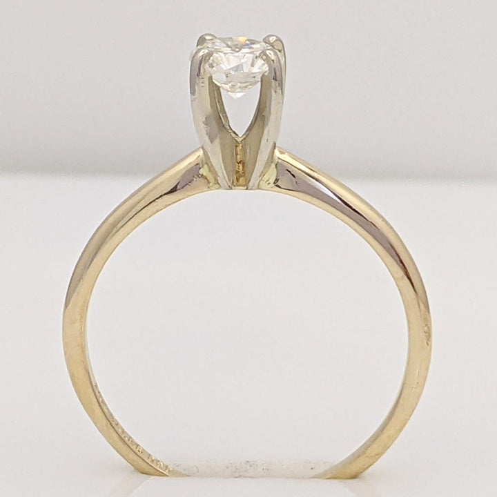 14K .38 CARAT TOTAL SI1 I DIAMOND ROUND SOLITAIRE ESTATE RING 1.6 GRAMS