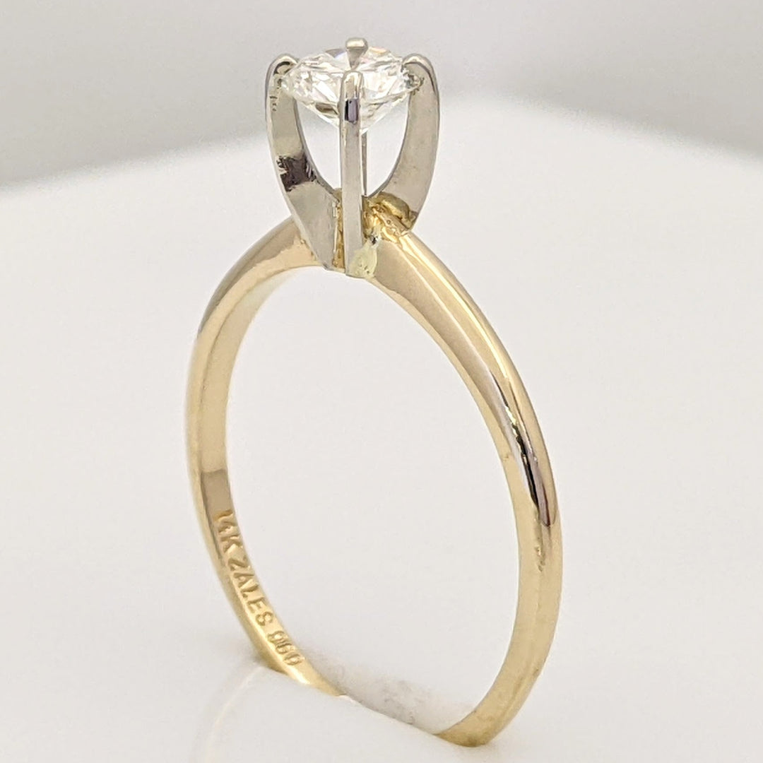 14K .38 CARAT TOTAL SI1 I DIAMOND ROUND SOLITAIRE ESTATE RING 1.6 GRAMS