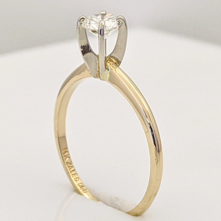 14K .38 CARAT TOTAL SI1 I DIAMOND ROUND SOLITAIRE ESTATE RING 1.6 GRAMS