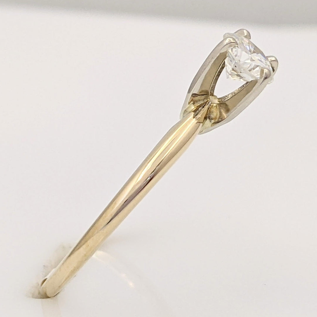 14K .38 CARAT TOTAL SI1 I DIAMOND ROUND SOLITAIRE ESTATE RING 1.6 GRAMS