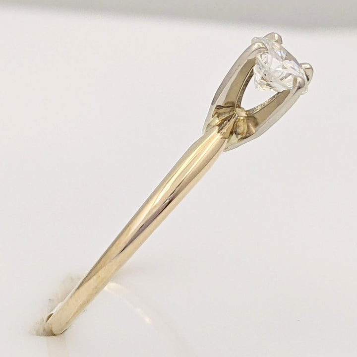 14K .38 CARAT TOTAL SI1 I DIAMOND ROUND SOLITAIRE ESTATE RING 1.6 GRAMS